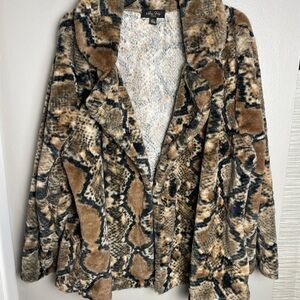 Melissa Paige Snake Print Teddy Jacket